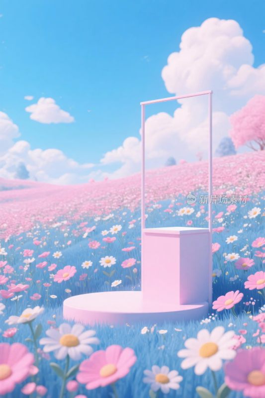 梦幻花海粉色舞台