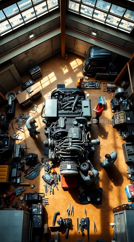 机械车间里的精密工作