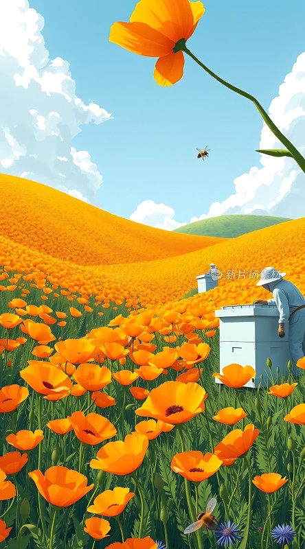 蜂农与花海