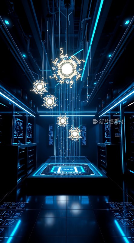 科技走廊未来主义的数据中心