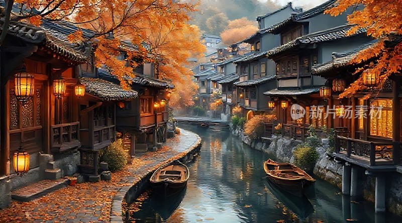 秋日古巷水乡情