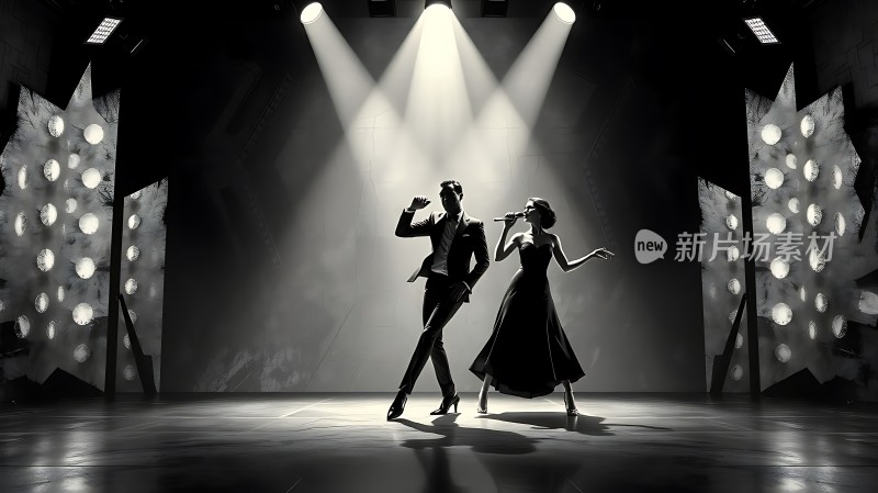 舞台上的男女舞者