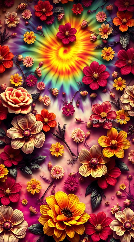 五彩斑斓的花海绽放