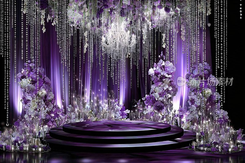 紫色梦幻婚礼舞台场景