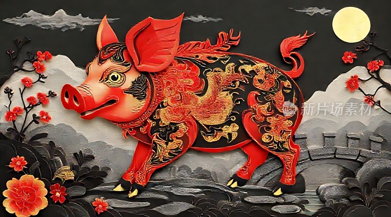 猪年大吉福运滚滚来！