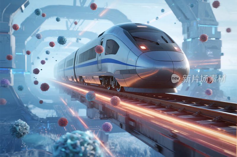 未来科技高速列车场景
