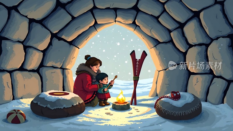 雪地里的温馨时刻