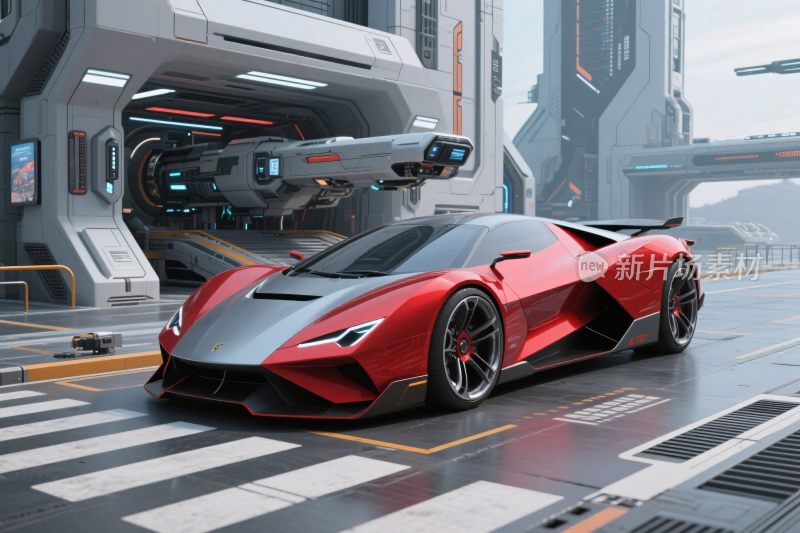 未来科技跑车场景