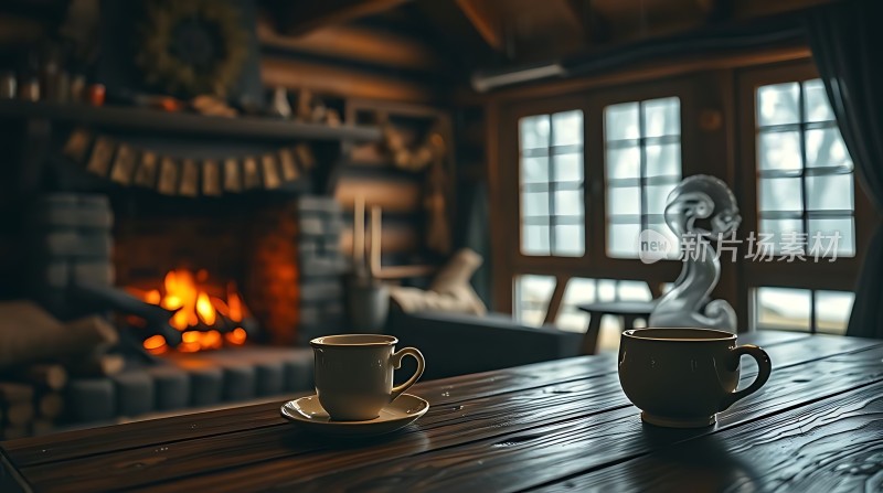 温馨壁炉旁的温暖时光
