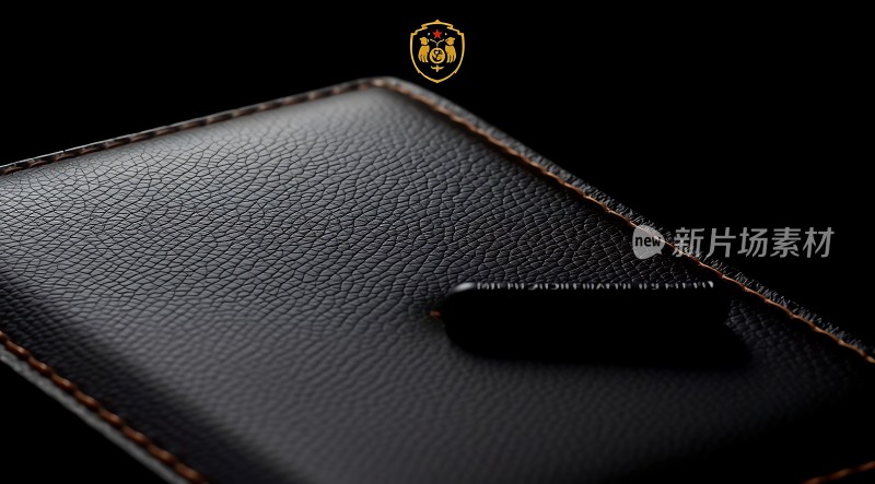 新片场素材黑色皮质笔记本