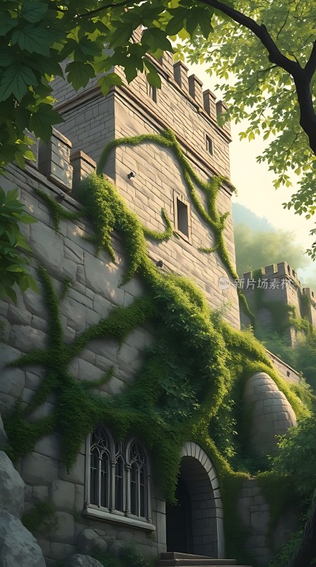古堡秘境藤蔓缠绕的神秘城堡