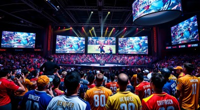 电竞比赛现场观众热情高涨 电竞比赛现场观众热情高涨