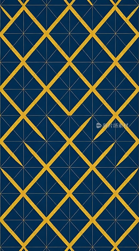 蓝色背景金色线条几何图案