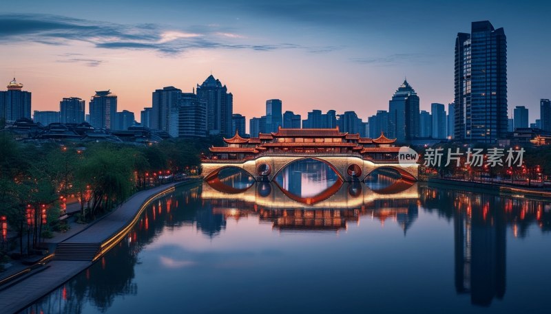 成都府南河夜色