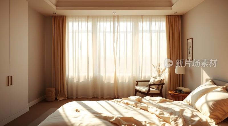 阳光洒满温馨卧室宁静舒适