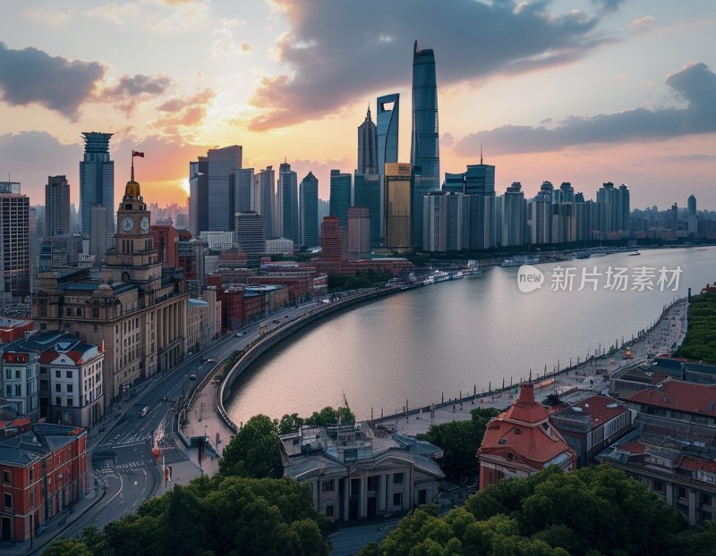 上海外滩全景午後