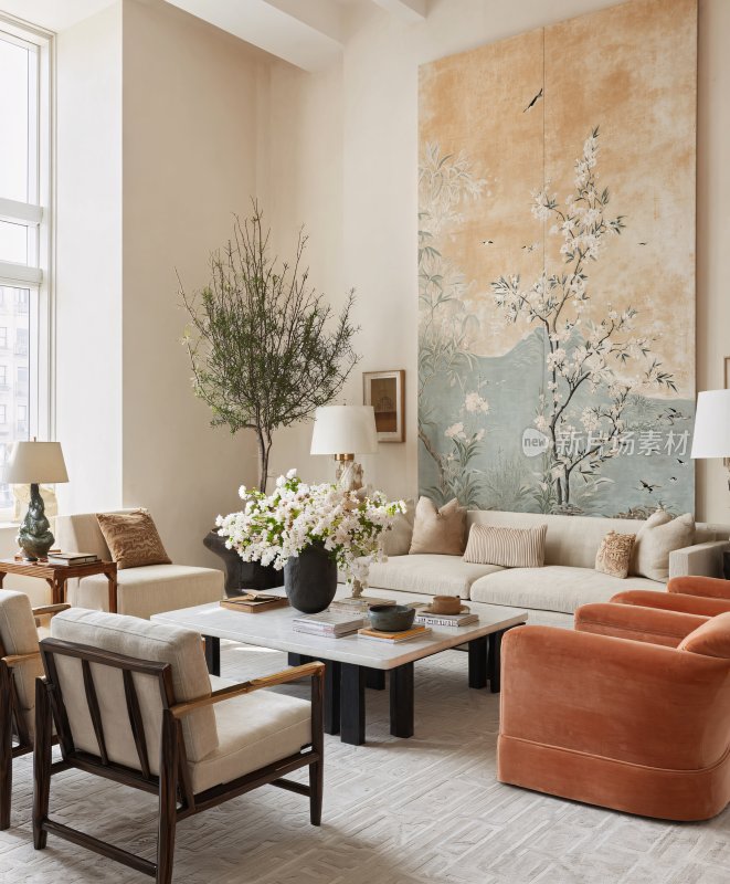 现代风格温馨客厅室内场景