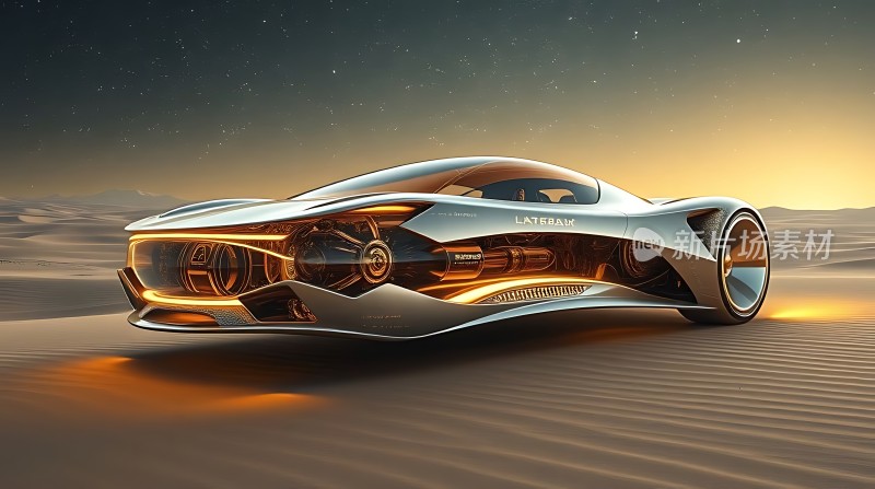 未来科技座驾沙漠中的速度与激情