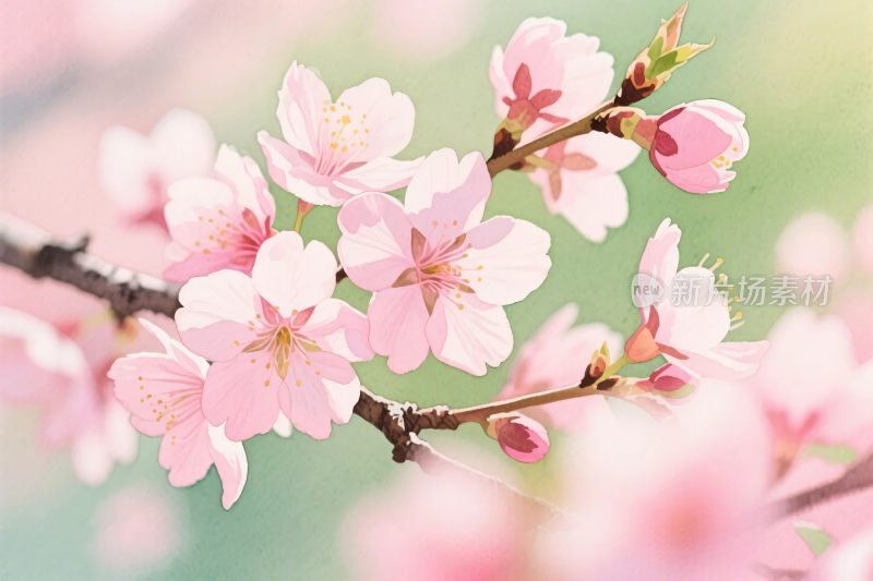 樱花枝头美景图