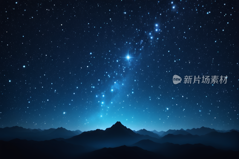 星空夜空有山有星风光风景图片