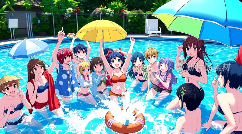 夏日泳池派对欢乐时光