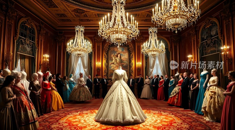 华丽舞会上的白色礼服