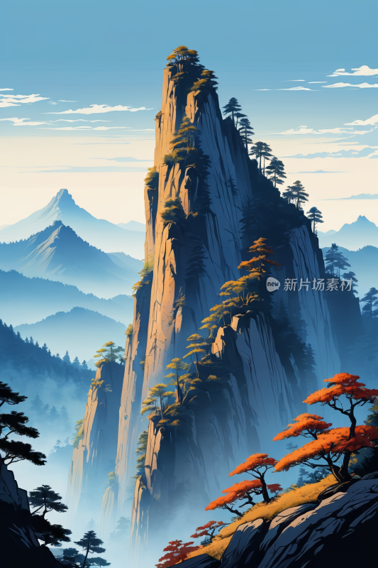 山有树高山清风景插图片