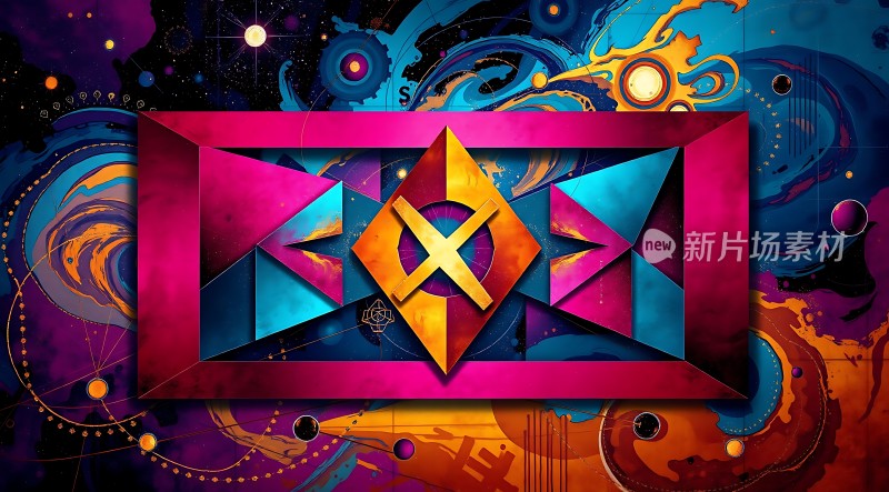 新片场素材炫彩几何艺术