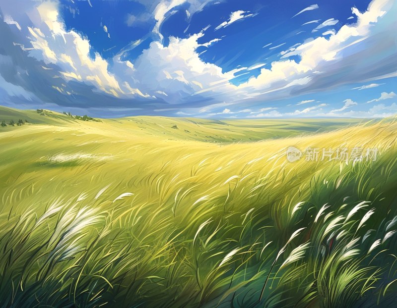 草原微风风景