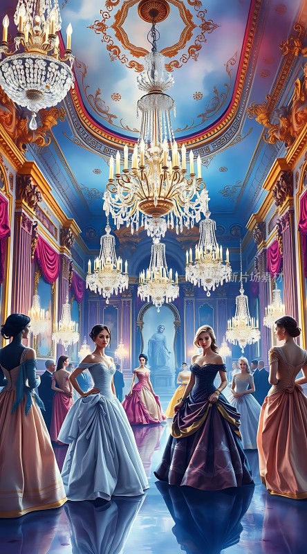 华丽舞会上的优雅裙摆