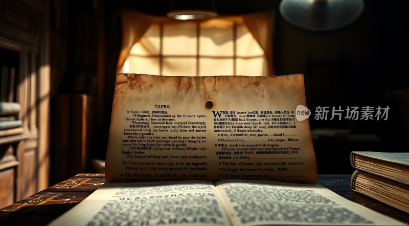 古旧书籍与阳光下的房间