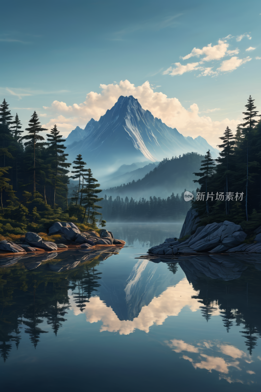 山湖泊高清插图片