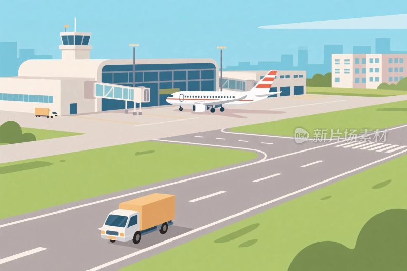 机场场景插画