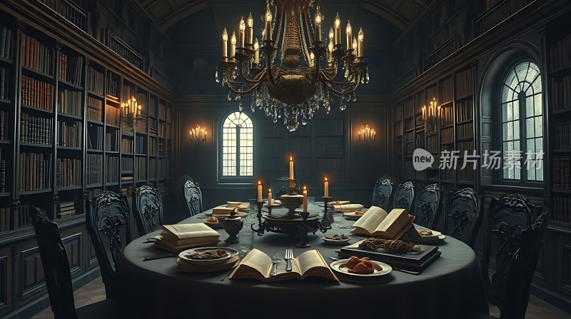 古堡书房里的神秘晚餐