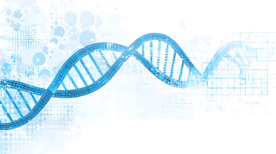 蓝色调数字DNA螺旋图案