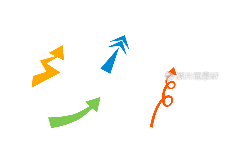 多彩箭头指引方向