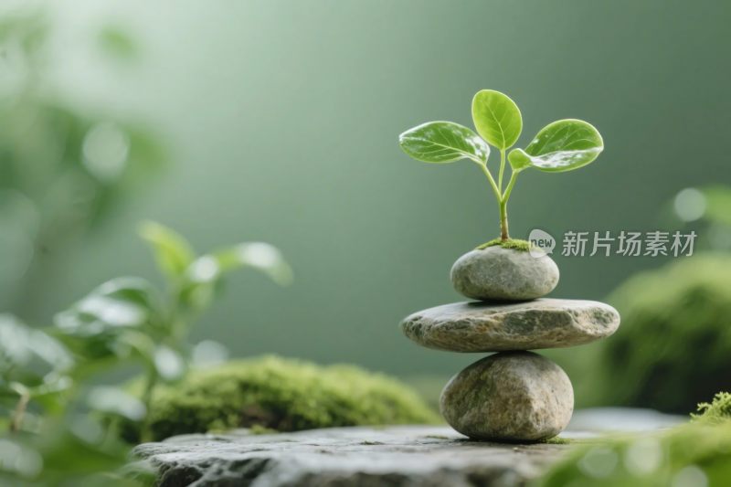 石堆幼苗自然景