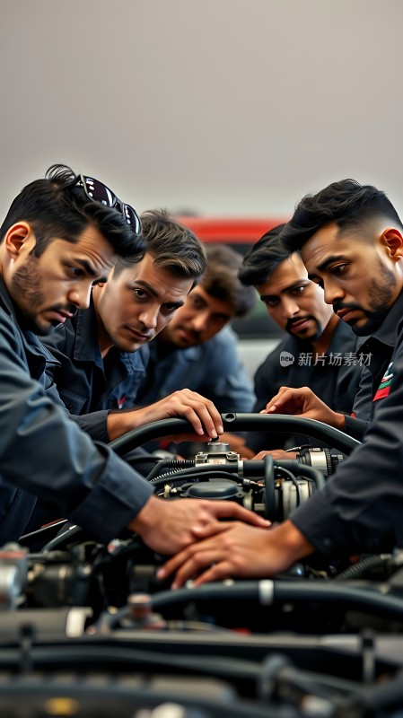 机械师团队专注检修发动机