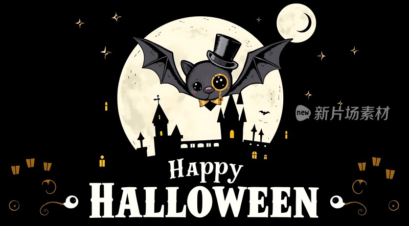 万圣节蝙蝠城堡之夜