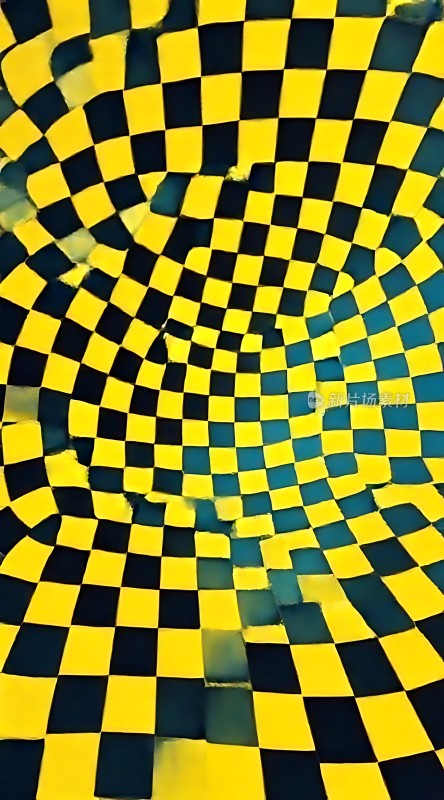 黄蓝方格漩涡