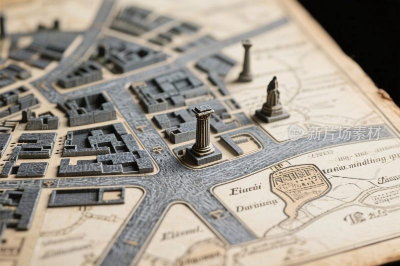 复古城市模型地图