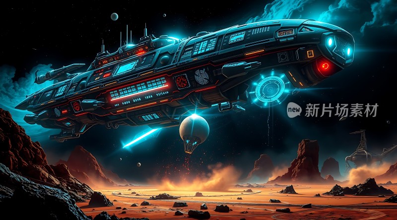 星际探索未来飞船与外星地貌