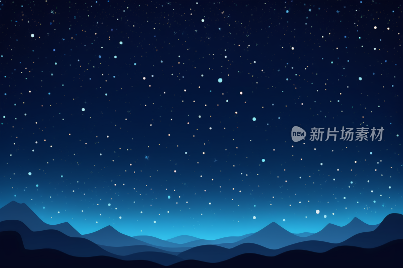 星空夜空有山有星高清背景纹理图片