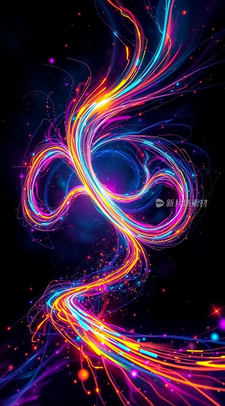 五彩斑斓的光线交织成梦幻般的图案