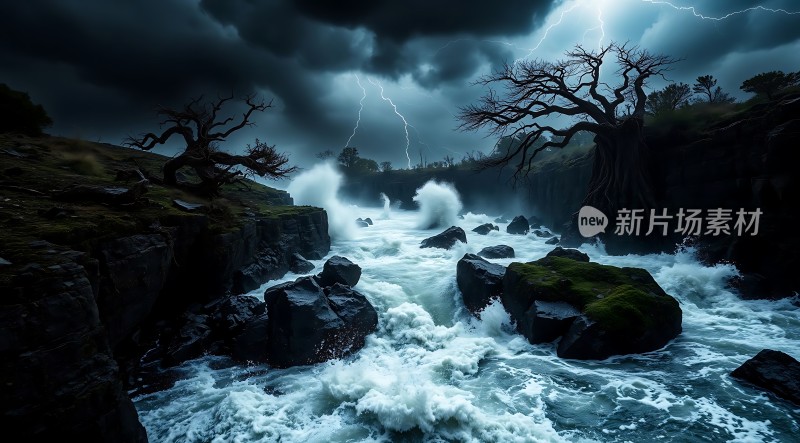 狂风暴雨下的惊涛骇浪