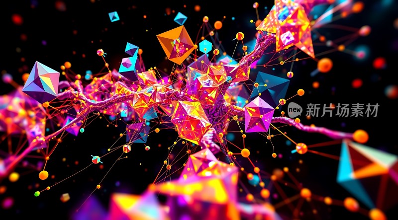 新片场素材多彩几何世界