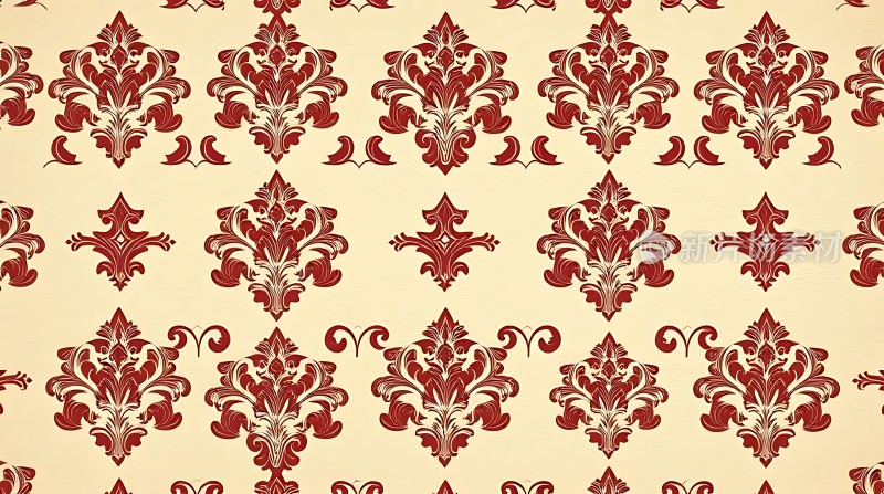 红色花纹背景图案