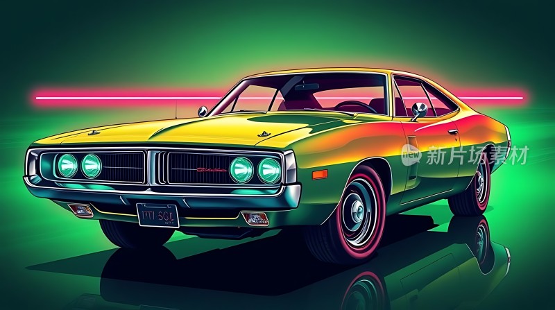 霓虹绿大黄蜂经典肌肉车