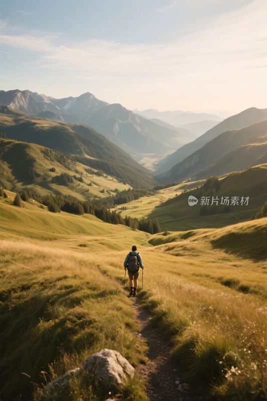 山林徒步风景图