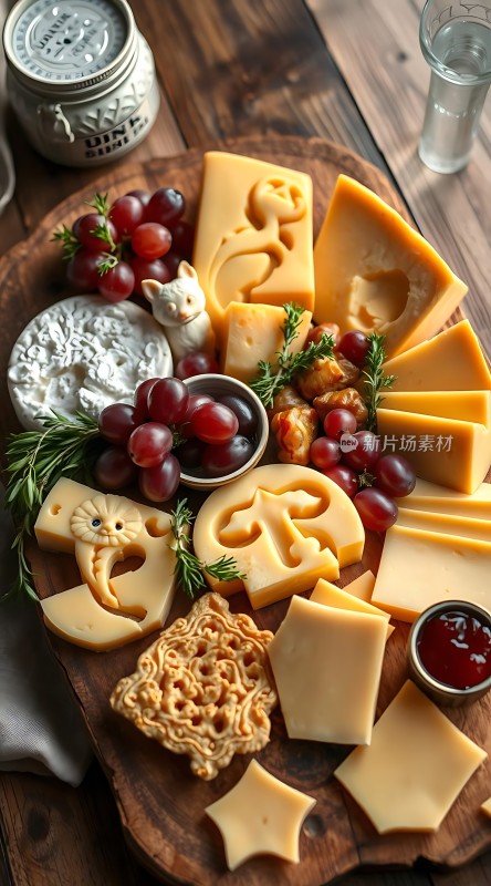 奶酪拼盘醇香美酒配佳肴